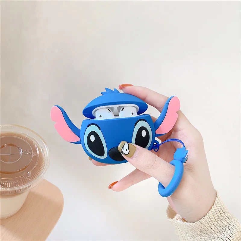 Cute Cartoon Stitch Silicone Cases For Airpods 1 2 3 4 Protective Bluetooth Wireless Earphone Charging Cover For Airpods Pro 2nd