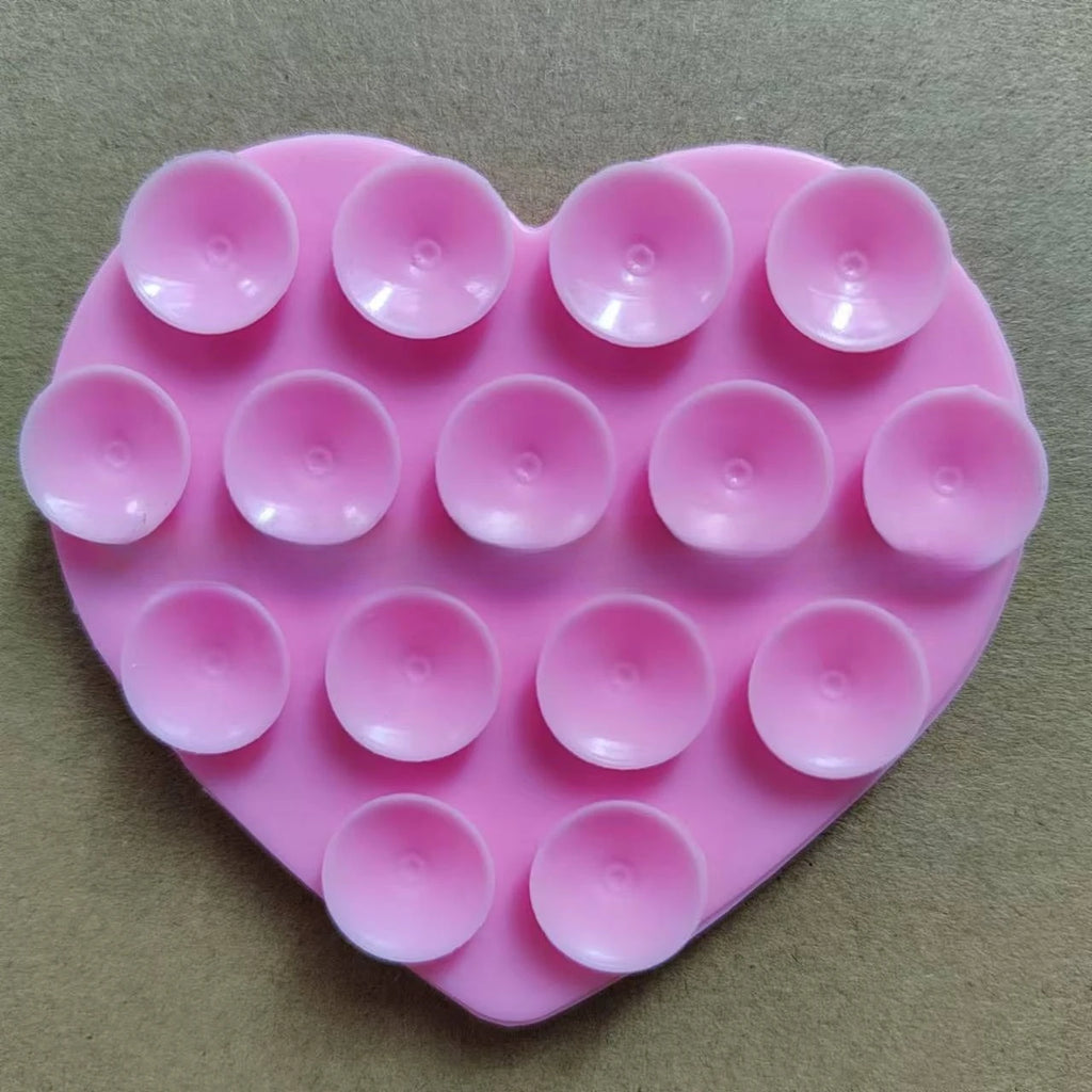Heart Shaped Double-sided Silicone Suction Cup Phone Sticker Self-adhesive Anti Slip Suction Phone Support Bracket Suction Cup