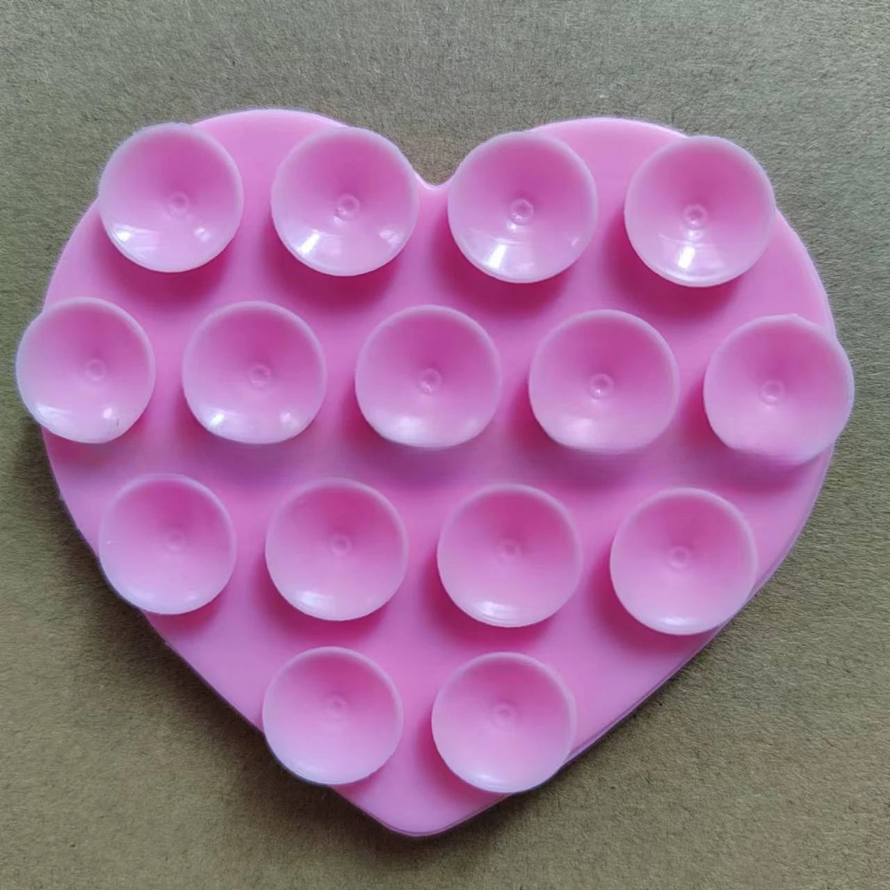 Heart Shaped Double-sided Silicone Suction Cup Phone Sticker Self-adhesive Anti Slip Suction Phone Support Bracket Suction Cup