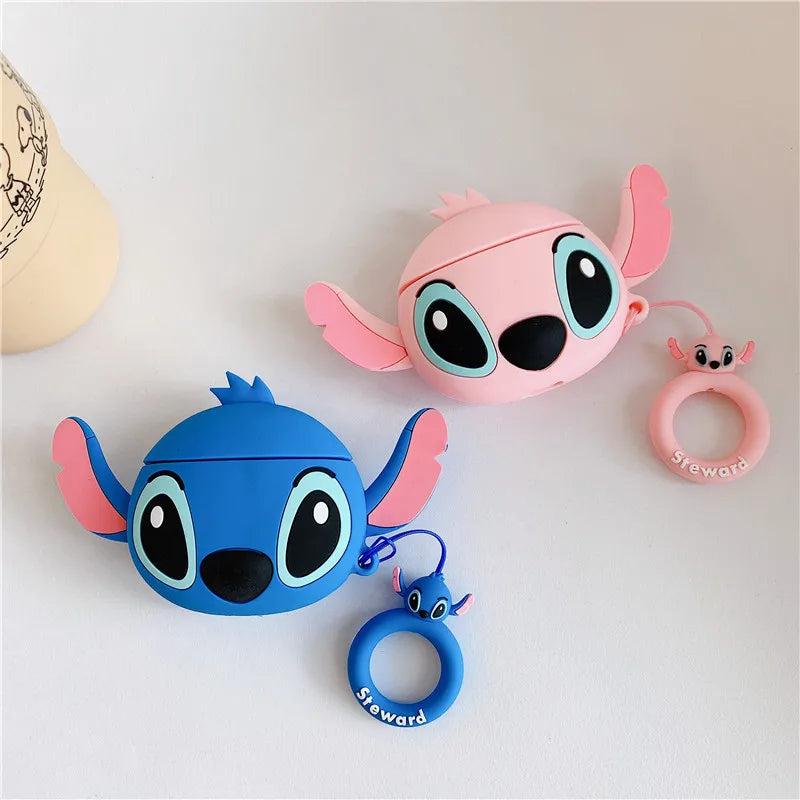 Cute Cartoon Stitch Silicone Cases For Airpods 1 2 3 4 Protective Bluetooth Wireless Earphone Charging Cover For Airpods Pro 2nd