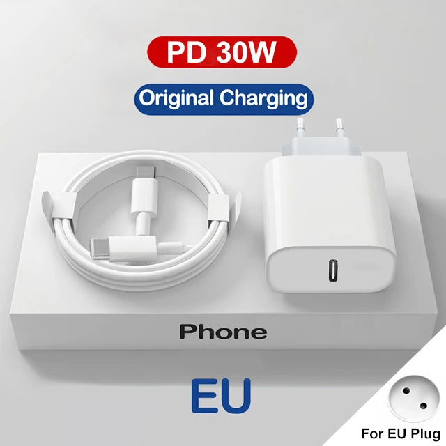 Cable For iPhone 15 Pro Max PD3.0 30W USB C Fast Charger For iPhone 14 13 12 11 Pro Max X XS XR 8 Plus Fast Charging Cable