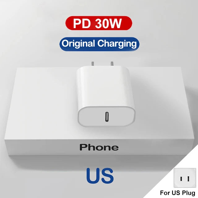 Cable For iPhone 15 Pro Max PD3.0 30W USB C Fast Charger For iPhone 14 13 12 11 Pro Max X XS XR 8 Plus Fast Charging Cable