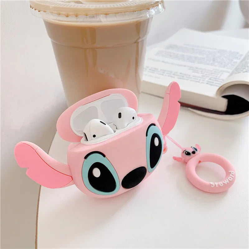 Cute Cartoon Stitch Silicone Cases For Airpods 1 2 3 4 Protective Bluetooth Wireless Earphone Charging Cover For Airpods Pro 2nd
