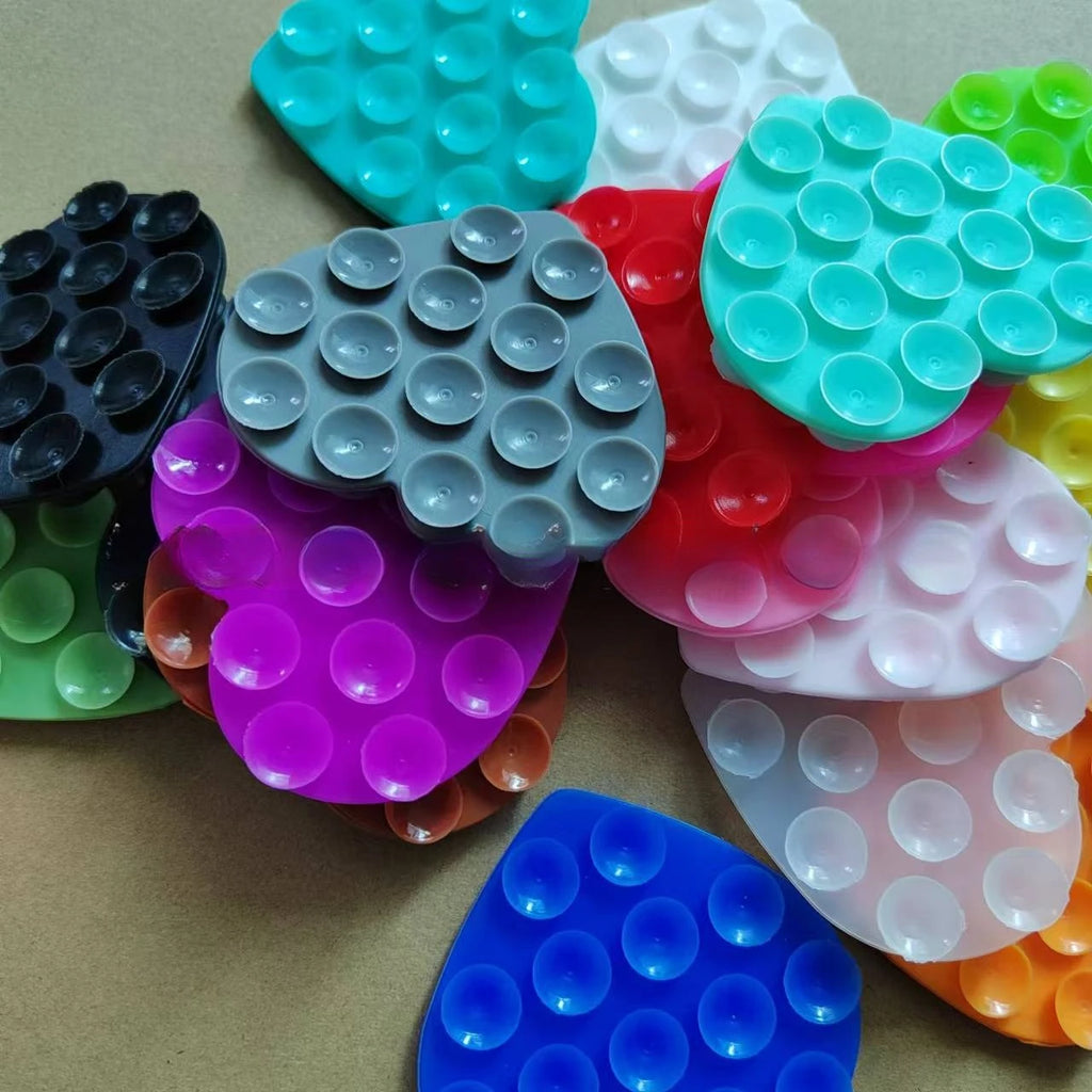 Heart Shaped Double-sided Silicone Suction Cup Phone Sticker Self-adhesive Anti Slip Suction Phone Support Bracket Suction Cup