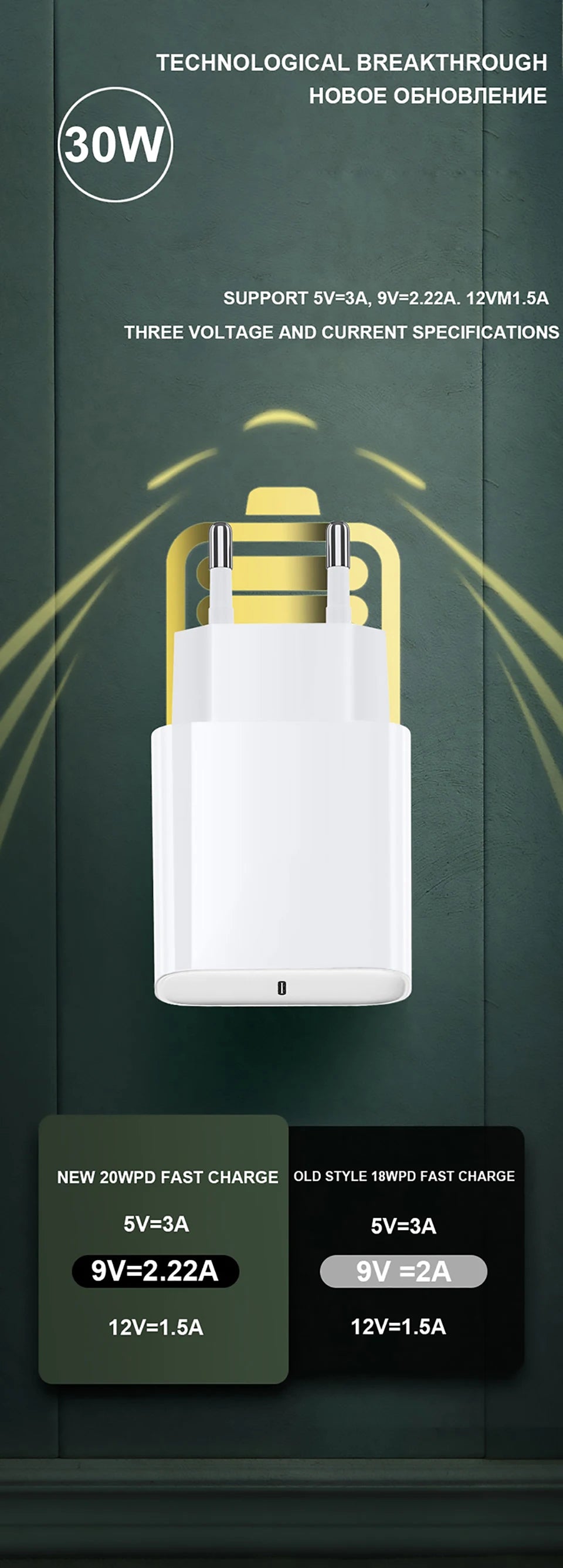 30W PD3.0 Quick Charger  For iPhone 11 13 12 14 Pro Max XR XS SE 8 Plus Fast Charging USB C Cable Phone Chargers Accessories